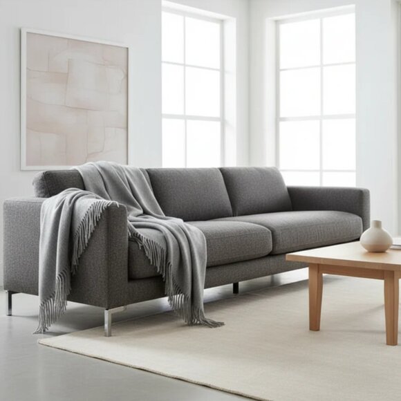 ARTZNL 100% Baby Alpaca Throw Blanket Heather Gray Large 71x51 Soft Lightweight - Picture 7 of 10